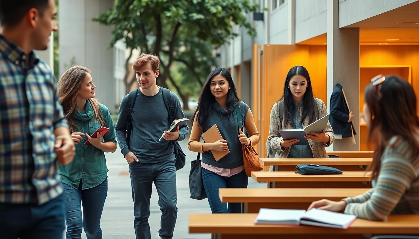 University campus and academic atmosphere in Paris